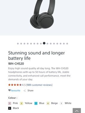 Sony WH-CH520 Wireless Headphones — Black